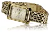 Жовтий жіночий наручний годинник із золота 585 проби Geneve lw003ydy&lbw004y