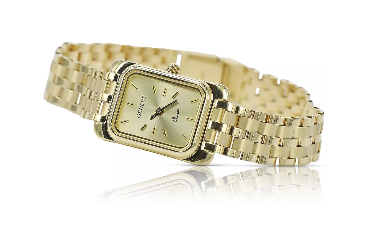 Reloj de oro para hombre Geneve ★ zlotychlopak.pl ★ Pureza de oro 585 333 Precio bajo!