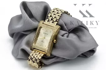 Χρυσό ρολόι με γυναικείο βραχιόλι 14k Geneve lw002ydg&lbw004y