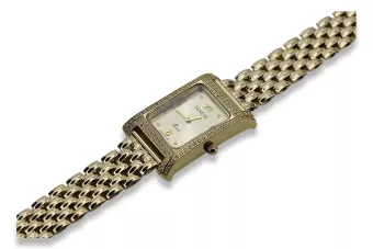 Χρυσό ρολόι με γυναικείο βραχιόλι 14k Geneve lw002ydg&lbw004y