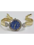 Prześliczny 14k złoty damski zegarek Geneve lw004ydbl