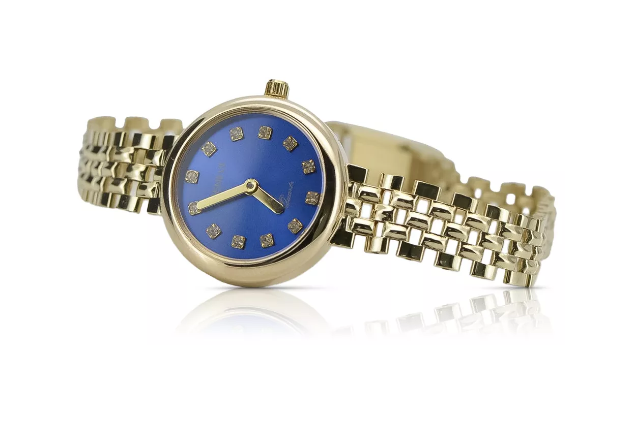 копие на великолепния дамски часовник Geneve 14k злато Lw011ydb