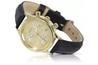 Gold men's watch Geneve ★ zlotychlopak.pl ★ Gold purity 585 333 Low Price!