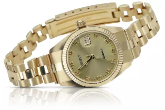 Gelb 14k 585 goldene Dame Armbanduhr Geneve watch lw020ydyz&lbw009y