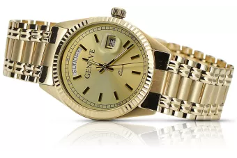 Мъжки часовник с гривна от 14k злато Geneve mw013ydy&mbw012yo