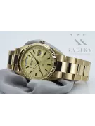 Złoty zegarek z bransoletą męski 14k Geneve mw013ydy&mbw017y