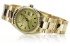 Złoty zegarek z bransoletą męski 14k Geneve mw013ydy&mbw017y