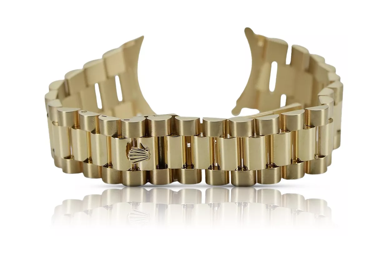 Yellow 14k gold man's Rolex style watch bracelet mbw015y
