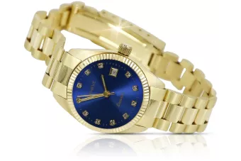 Gelb 14k 585 goldene Dame Armbanduhr Geneve watch lw020ydbl&lbw009y