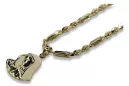 Medaillon der Mutter Gottes & Corda Figaro 14 Karat Goldkette pm004yS&cc004y45