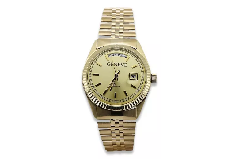 reloj de Oro para Hombre con Brazalete 14k Geneve mw013ydy&mbw016y