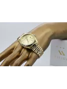 копія чоловічого золотого годинника з браслетом 14k Geneve mw013ydy&mbw016y