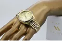 копія чоловічого золотого годинника з браслетом 14k Geneve mw013ydy&mbw016y