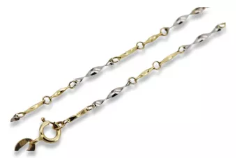 копия золотой цепочки 14 карат 585 двухцветный итальянский бриллиант Fantazy cct004yw