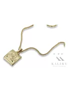 Auksinis medalionas 14k 585 Bozia su grandine pm001y&cc035y