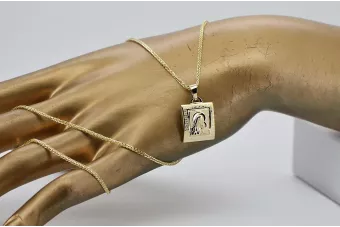 Gold Mary medallion icon pendant with chain ★ zlotychlopak.pl ★ Gold 585 333 low price