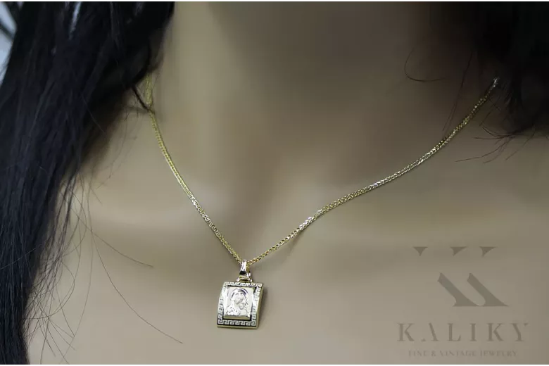 копія золотого медальйону Bozia 14k 585 з ланцюжком pm001y&cc036y