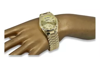 Vyrų aukso laikrodis 14k 585 Geneve mw013ydg&mbw006yo