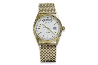 Gold men's watch Geneve ★ zlotychlopak.pl ★ Gold purity 585 333 Low Price!