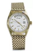 copie ceas bărbătesc din aur cu brățară 14k 585 Geneve mw013ydbc&mbw013y