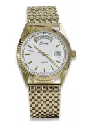 копия мужских золотых часов с браслетом 14k 585 Geneve mw013ydbc&mbw013y