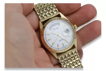 Vyriškas 14k 585 auksinis laikrodis su apyranke Geneve mw013ydw&mbw013y