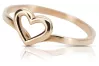 Vintage rose pink 14k 585 gold Vintage heart ring vrn116
