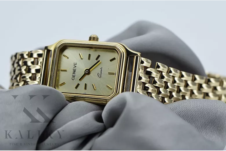 kopie der Geneve Damenuhr aus 14-karätigem Gold mit Armband Lw023y&lbw008y