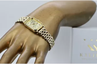 Auksinis moteriškas laikrodis su 14k apyranka Geneve lw023y&lbw004y