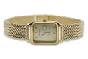 Złoty damski zegarek z bransoletą 14k Geneve lw023y&lbw003y