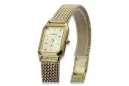 Złoty damski zegarek z bransoletą 14k Geneve lw023y&lbw003y