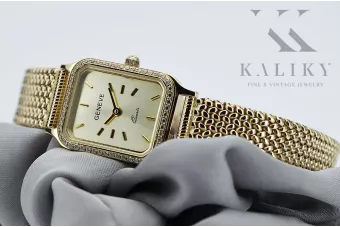 Χρυσό ρολόι με γυναικείο βραχιόλι 14k Geneve lw055y&lbw003y