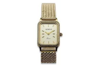 Χρυσό ρολόι με γυναικείο βραχιόλι 14k Geneve lw055y&lbw003y