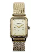 Złoty zegarek z bransoletą damską 14k Geneve lw055y&lbw003y
