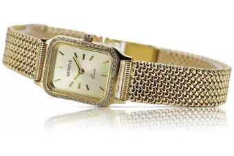 Χρυσό ρολόι με γυναικείο βραχιόλι 14k Geneve lw055y&lbw003y