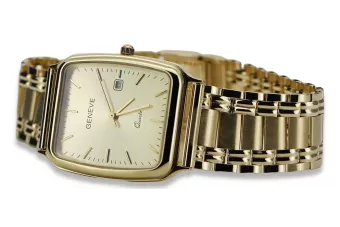 Złoty zegarek męski 14K Geneve, japoński kwarc, 36,8mm | Zlotychlopak.pl