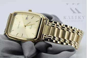 14K Aukso Vyriškas Laikrodis, Stačiakampis, Kvarcinis, Italų