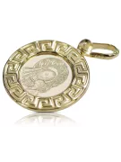 Amarillo italiano14k oro Mary medallion icon colgante pm007y