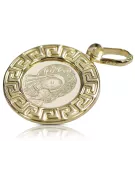 Italian galben14k aur Mary medalion pictograma pandantiv pm007y