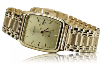 Reloj de hombre amarillo 14k 585 oro Geneve mw002y&mbw009y