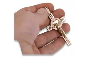 Cruz ★ Católica de Oro russiangold.com ★ Oro 585 333 Precio bajo