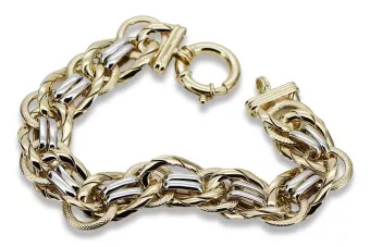 Zlatý náramok 14k 585 Talianske žlté biele zlato CFB009YW
