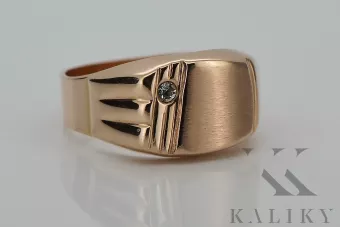 Російська троянда рожева 14к 585 золота чоловіча печатка csc008r