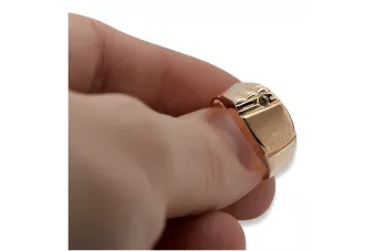 Руска роза розова 14k 585 злато Мъжки печат csc008r