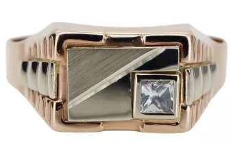 Руска роза розова 14k 585 злато Мъжки печат csc009rw