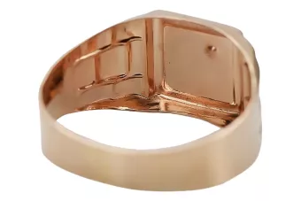 Vintage rose pink 14k 585 gold Men's signet csc017r