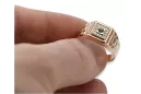 Русская розовая роза 14-каратное золото 585 Мужское перстень с печаткой csc018r