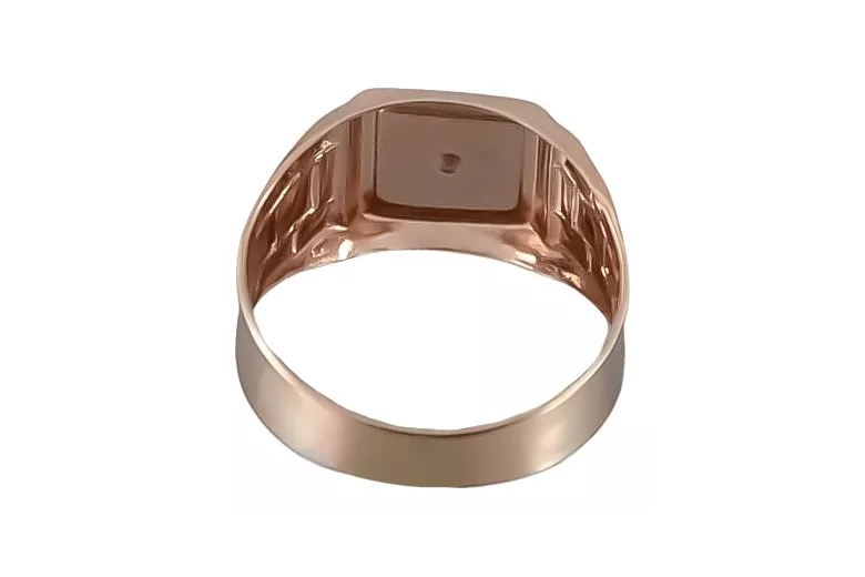 pink rose 14k gold 585 Men's signet ring csc018r
