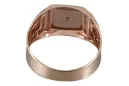 Inel cu sigiliu pentru bărbați din aur de 14k roz roz rusesc 585 csc018r
