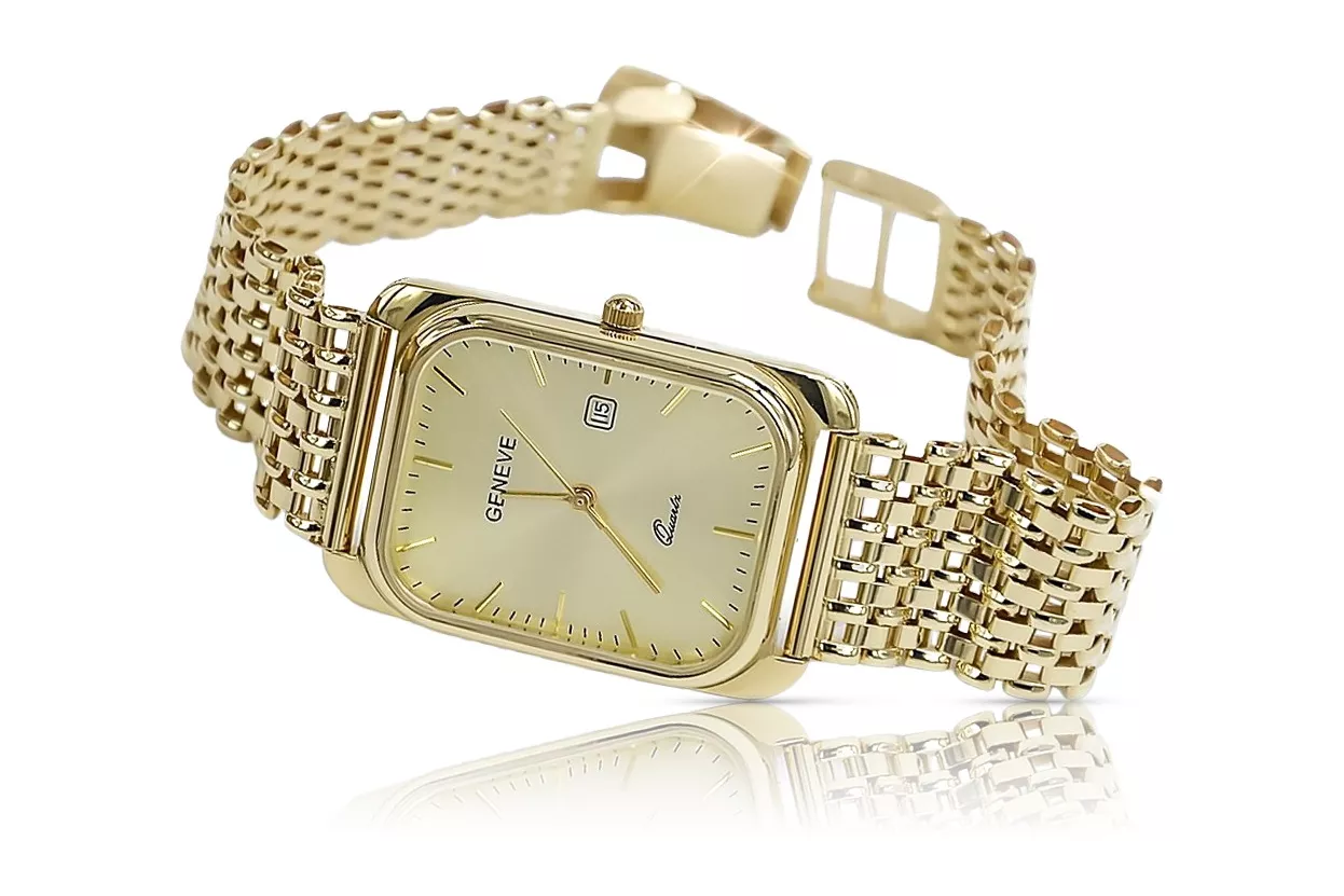 Reloj para hombres de oro Geneve ★ https://zlotychlopak.pl/es/ ★ Pureza de oro 585 333 Precio bajo!